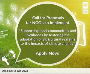 Call for proposals for NGO’s to implement
